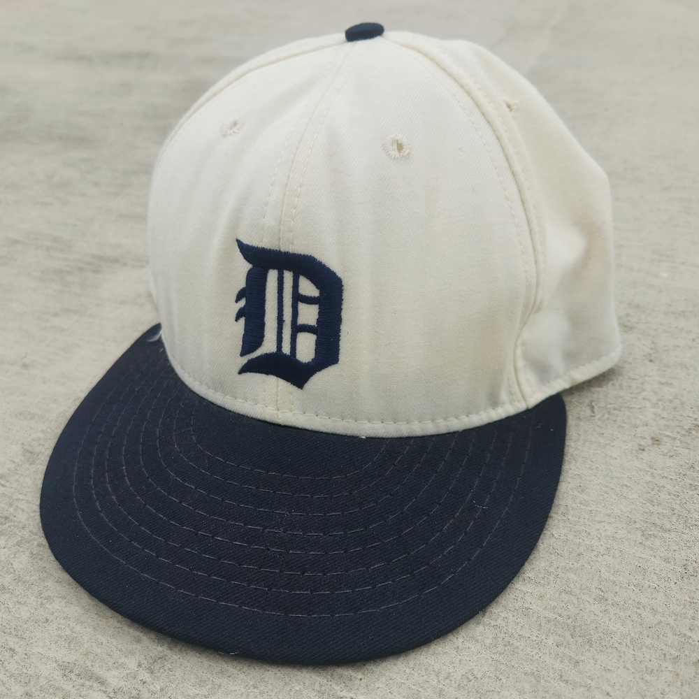 Vintage Detroit Tigers American Needle Fitted Hat - 7-3/4 - Cream 1980's-1990's